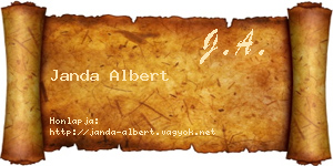 Janda Albert névjegykártya